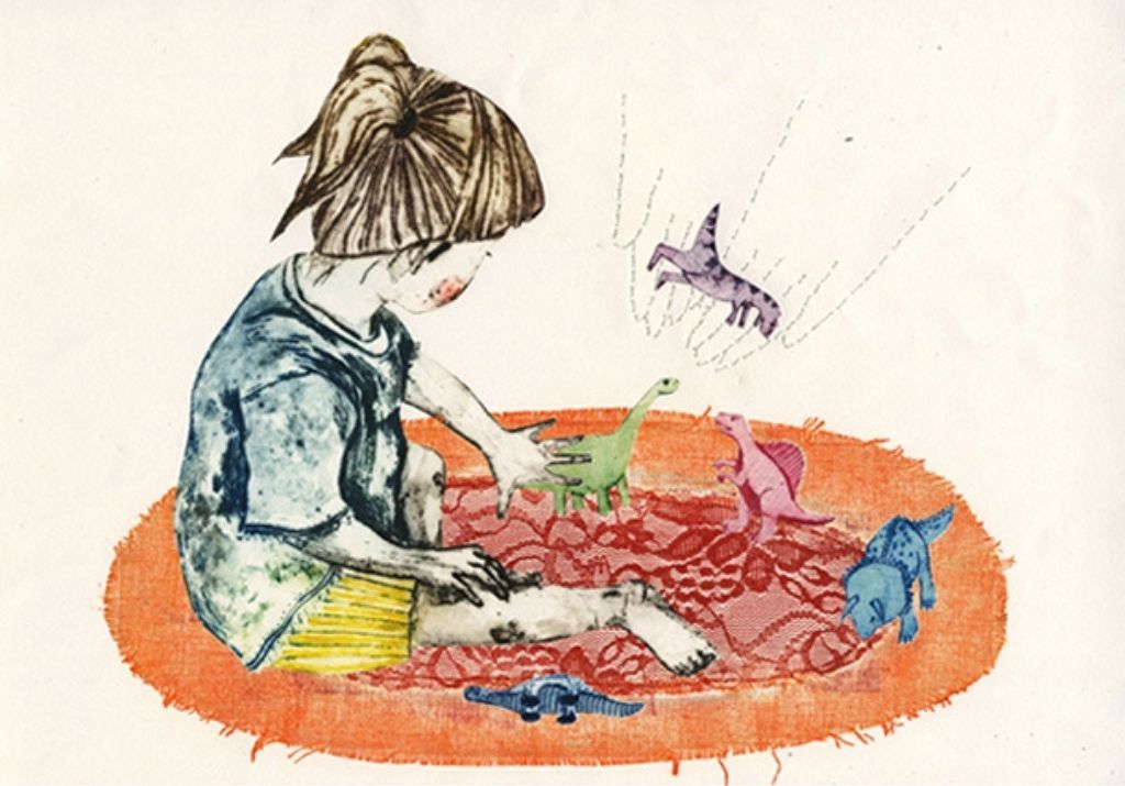 opera alessia armari bimba dinosauri